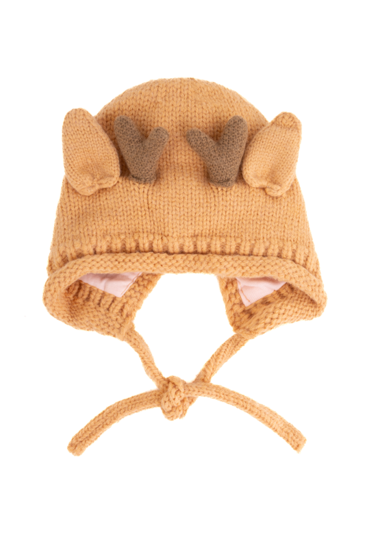 Muts Rendier Gebreid Oranje Baby Peuter Hoorns Gewei Eland Hert 1