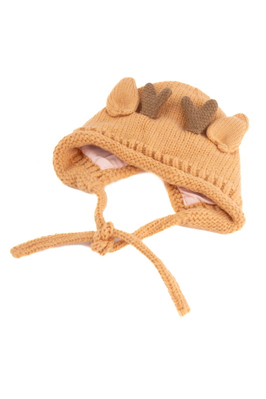 Muts Rendier Gebreid Oranje Baby Peuter Hoorns Gewei Eland Hert 2