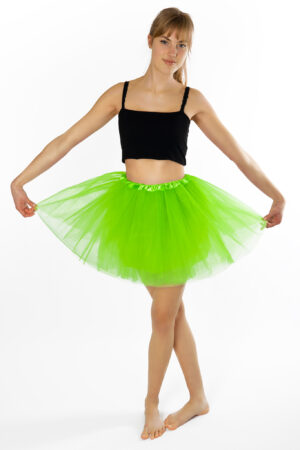 Neon Groene Tutu Tule Rokje Dunne Petticoat Tule Rok Kinderen Volwassenen 2