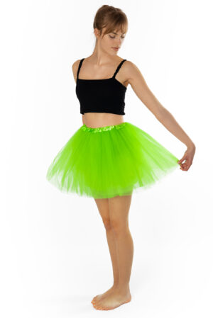 Neon Groene Tutu Tule Rokje Dunne Petticoat Tule Rok Kinderen Volwassenen 3