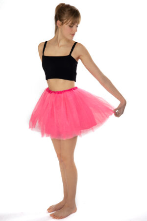 Neon Roze Tutu Tule Rokje Dunne Petticoat Tule Rok Kinderen Volwassenen 2