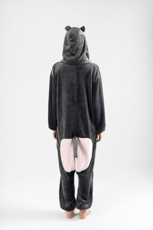 Nijlpaard Onesie Kinderen Hippo Kostuum Pak Nijlpaardpak Kind Grijs Pyjama