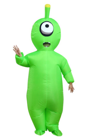 Opblaasbaar Kostuum Alien Eenoog Groen Opblaas Pak Mascotte Alienpak Volwassen