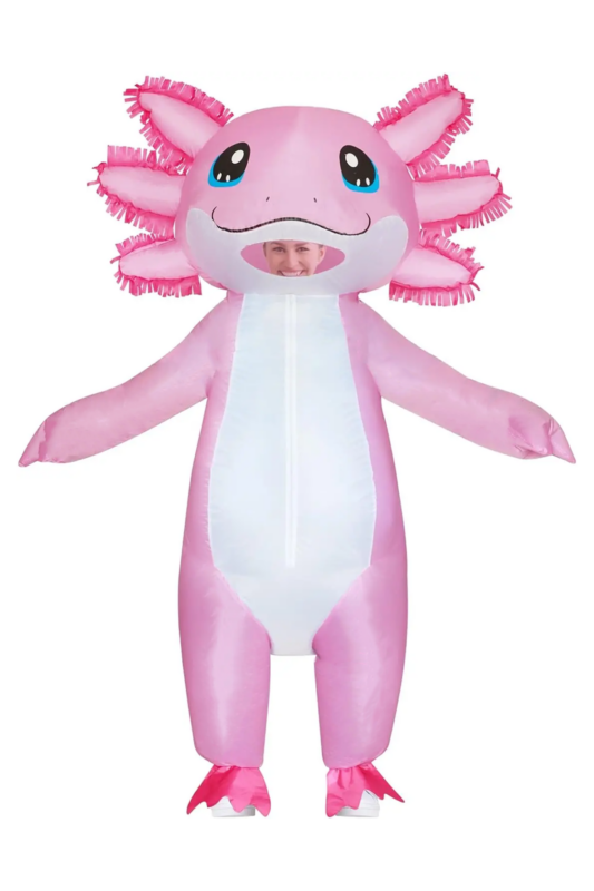 Opblaasbaar Kostuum Axolotl Opblaas Pak Salamander Roze