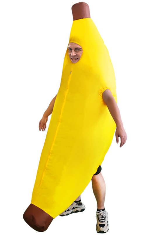 Opblaasbaar Kostuum Banaan Opblaas Pak Vrucht Fruit Geel Mascotte