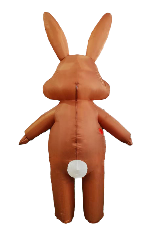 Opblaasbaar Kostuum Konijn Bruin Pak Opblaas Paashaas Mascotte 2