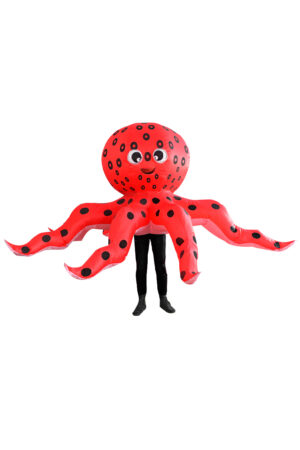 Opblaasbaar Kostuum Octopus Rood Opblaas Pak Inktvis Oceaan