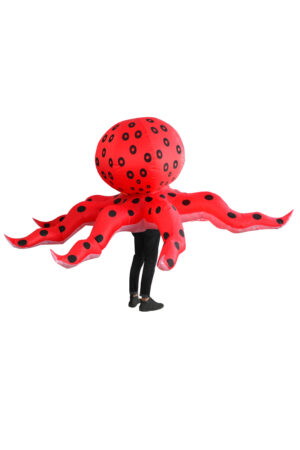 Opblaasbaar Kostuum Octopus Rood Opblaas Pak Inktvis Oceaan 3