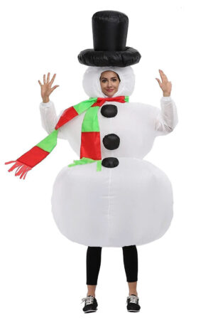 Opblaasbaar Kostuum Sneeuwpop Opblaas Pak Sneeuwman Mascotte Volwassenen