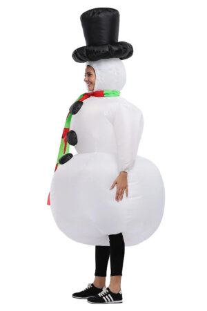 Opblaasbaar Kostuum Sneeuwpop Opblaas Pak Sneeuwman Mascotte Volwassenen 1