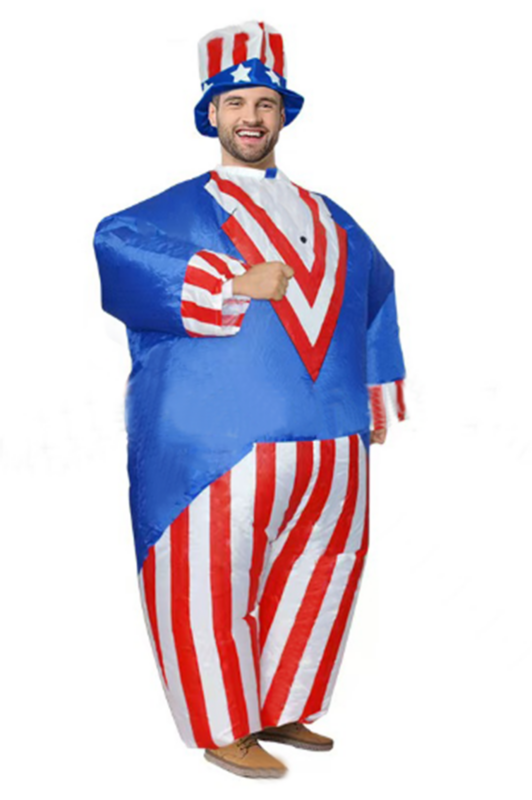 Opblaasbaar Kostuum Uncle Sam Amerikaanse Vlag USA Opblaas Pak