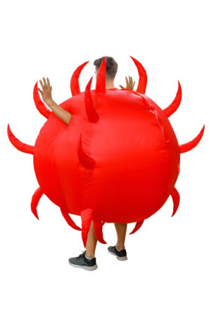 Opblaasbaar Kostuum Virus Rood Opblaas Pak Teek Bacterie Luis 1