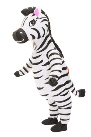 Opblaasbaar Kostuum Zebra Opblaas Pak Mascotte Paard Volwassenen 2