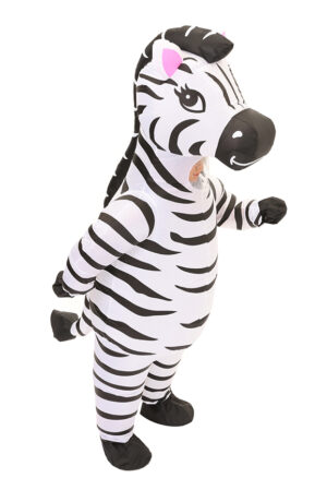 Opblaasbaar Kostuum Zebra Opblaas Pak Mascotte Paard Volwassenen 4