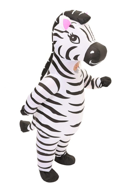 Opblaasbaar Kostuum Zebra Opblaas Pak Mascotte Paard Volwassenen 4
