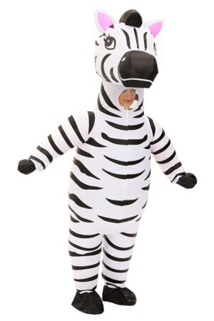 Opblaasbaar Kostuum Zebra Opblaas Pak Mascotte Paard Volwassenen 5