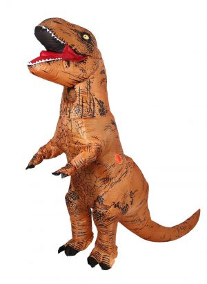 Opblaasbaar T-rex kostuum dino pak bruin Jurassic World™