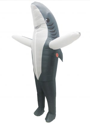 Opblaasbaar haai kostuum mascotte pak