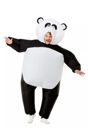 Opblaasbaar panda pak mascotte kostuum