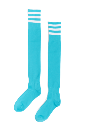 Overknee sokken kniekousen blauw streepjes
