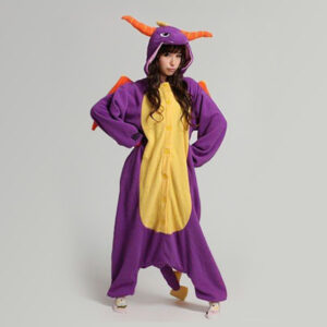 Paarse Draak Onesie Drakenpak Kostuum Spyro the Dragon Pak