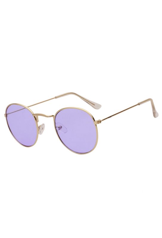 Paarse bril round metal zonnebril rond