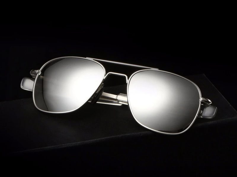 Piloten zonnebril pilotenbril aviator zilver spiegelglazen