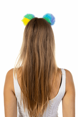 Pompoms Haarband Regenboog Bolletjes Diadeem 5