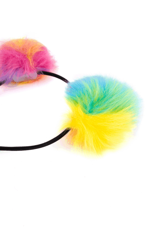 Pompoms Haarband Regenboog Bolletjes Diadeem 7