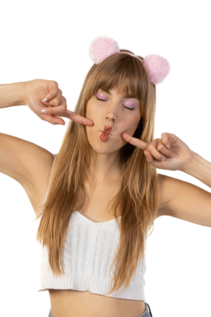Pompoms Haarband Roze Bolletjes Zacht Dons Diadeem 1