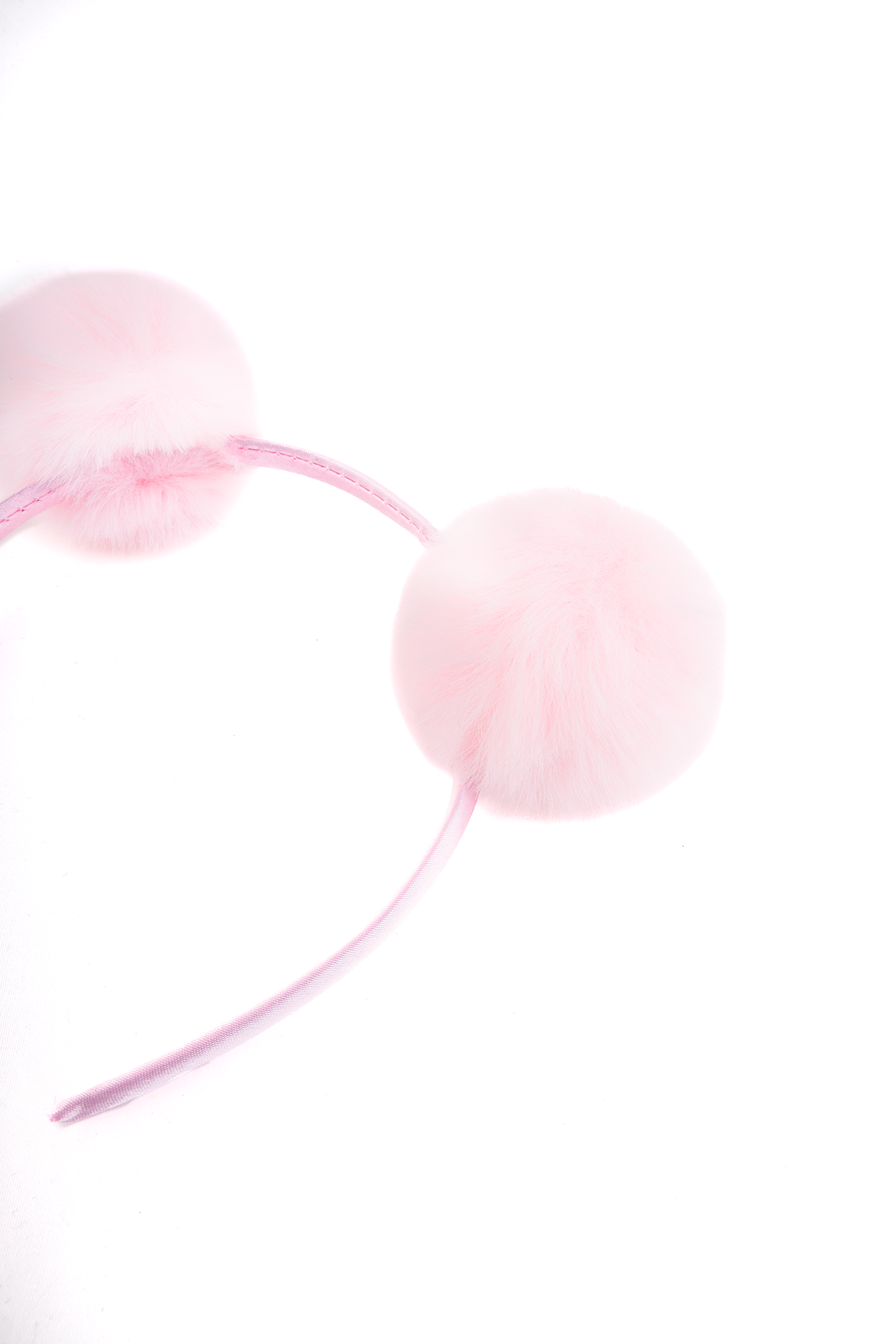 Pompoms Haarband Roze Bolletjes Zacht Dons Diadeem 6