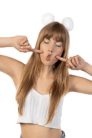 Pompoms Haarband Wit Bolletjes Zacht Dons Diadeem 1