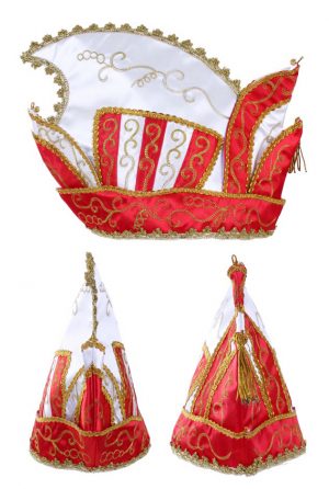 Prins Carnaval steek muts rood wit goud