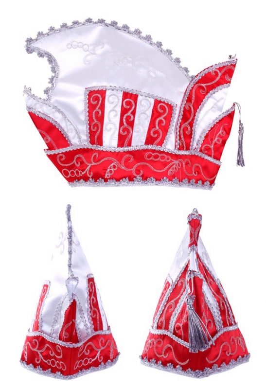 Prins Carnaval steek muts rood wit zilver