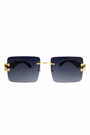 Rechthoek Zonnebril Panter Goud Blauw Luipaard Cheetah 1