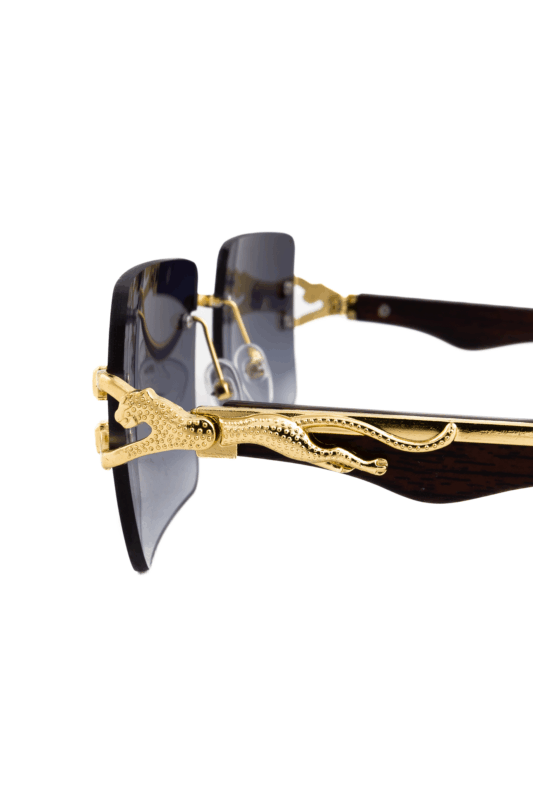 Rechthoek Zonnebril Panter Goud Blauw Luipaard Cheetah 2