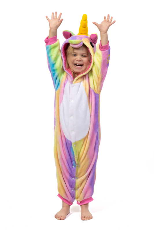 Regenboog Eenhoorn Onesie Kind Unicorn Kinder Kostuum Pak 3