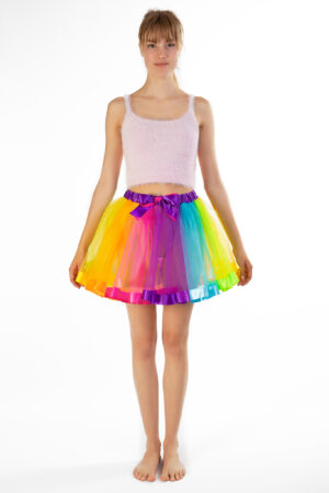 Regenboog Tutu Rokje Petticoat Gekleurde Tule Rok Kinderen Volwassenen 1