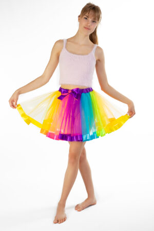 Regenboog Tutu Rokje Petticoat Gekleurde Tule Rok Kinderen Volwassenen 2