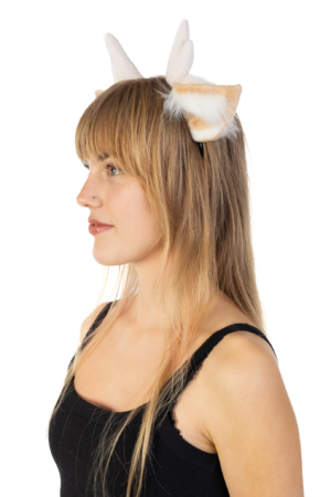 Rendier Furry Haarband Wit Beige Hert Gewei Diadeem Oortjes Kerst 2