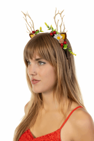 Rendier LED Bessen Bloemen Haarband Kerstmis Gewei Lampjes 3