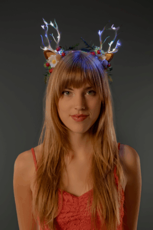 Rendier LED Bessen Bloemen Haarband Kerstmis Gewei Lampjes 5