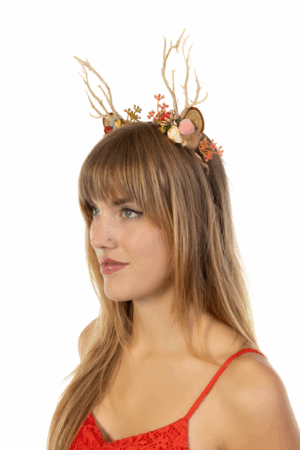 Rendier LED Bloemen Haarband Kerstmis Gewei Lampjes Diadeem 3