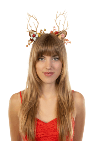 Rendier LED Bloemen Haarband Kerstmis Gewei Lampjes Diadeem