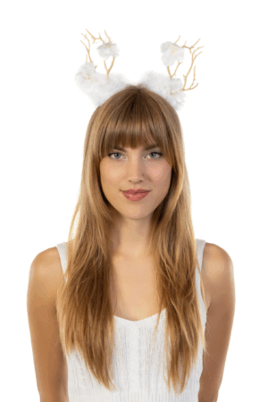Rendier LED Wit Haarband Kerstmis Gewei Lampjes Diadeem