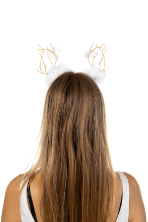 Rendier LED Wit Haarband Kerstmis Gewei Lampjes Diadeem 4