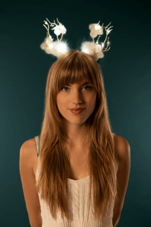 Rendier LED Wit Haarband Kerstmis Gewei Lampjes Diadeem 5