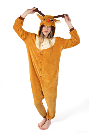 Rendier Onesie Kerst Hert Eland Ree Pyjama Volwassenen