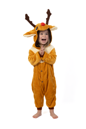 Rendier Onesie Kind Hert Kinder Kostuum Pak Dierenpak Bruin Kerst 5