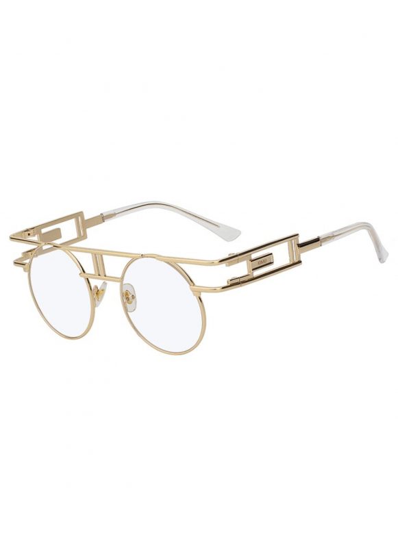 Retro ronde bril steampunk goud